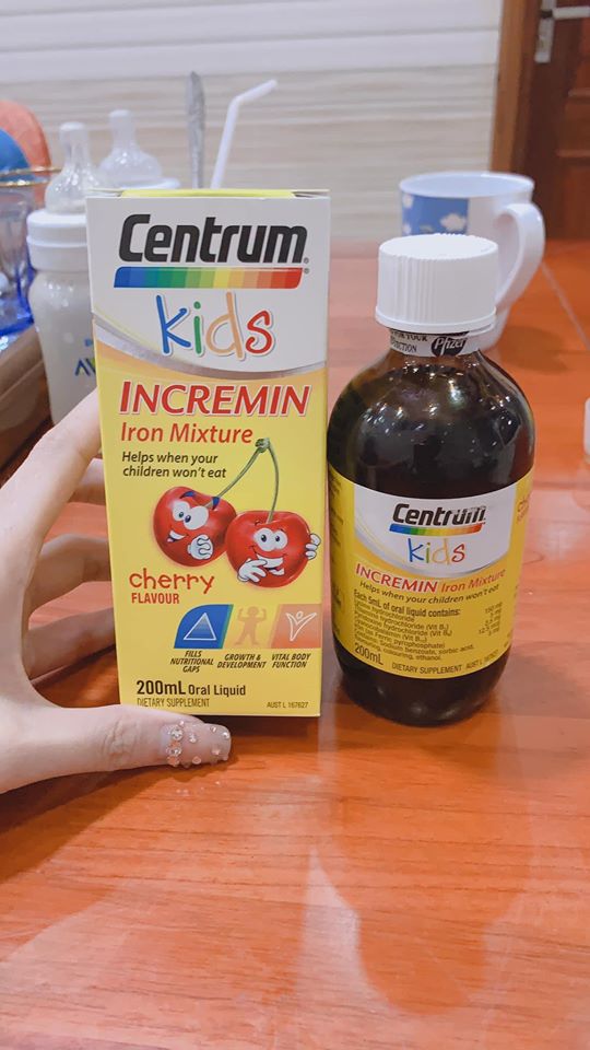 ( Mẫu Mới) Siro Centrum Kids 200ml Incremin Iron Mixture Úc