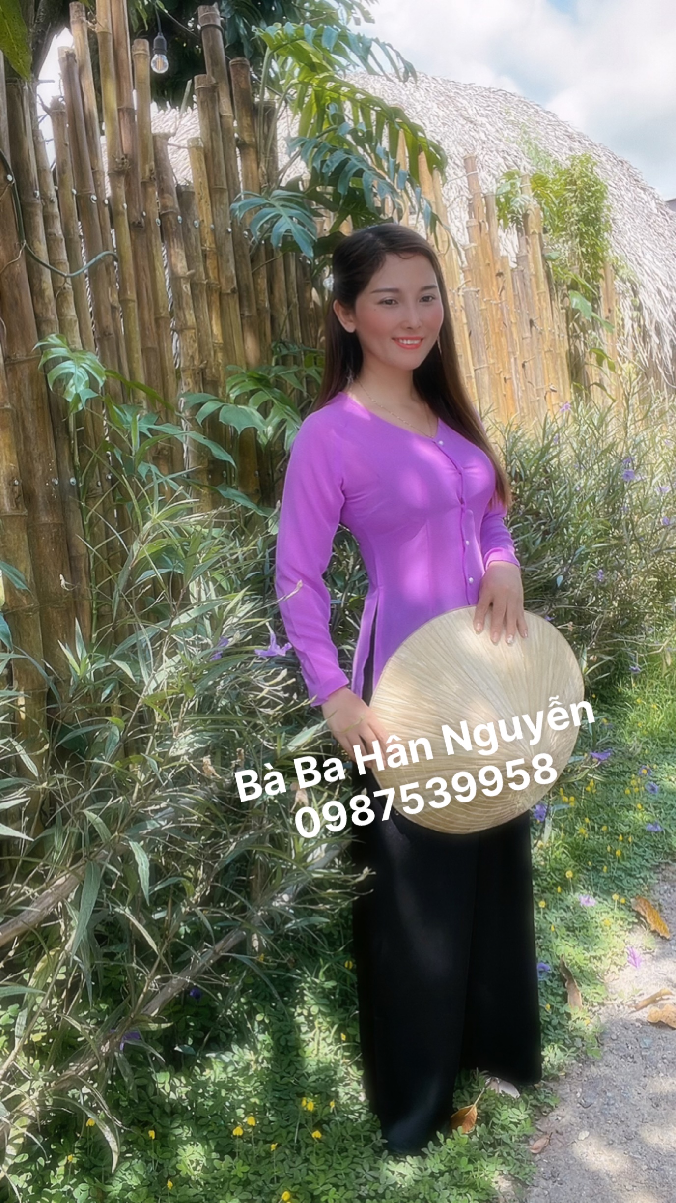 BÀ BA LỤA TRƠN CỔ TIM KÈM QUẦN
