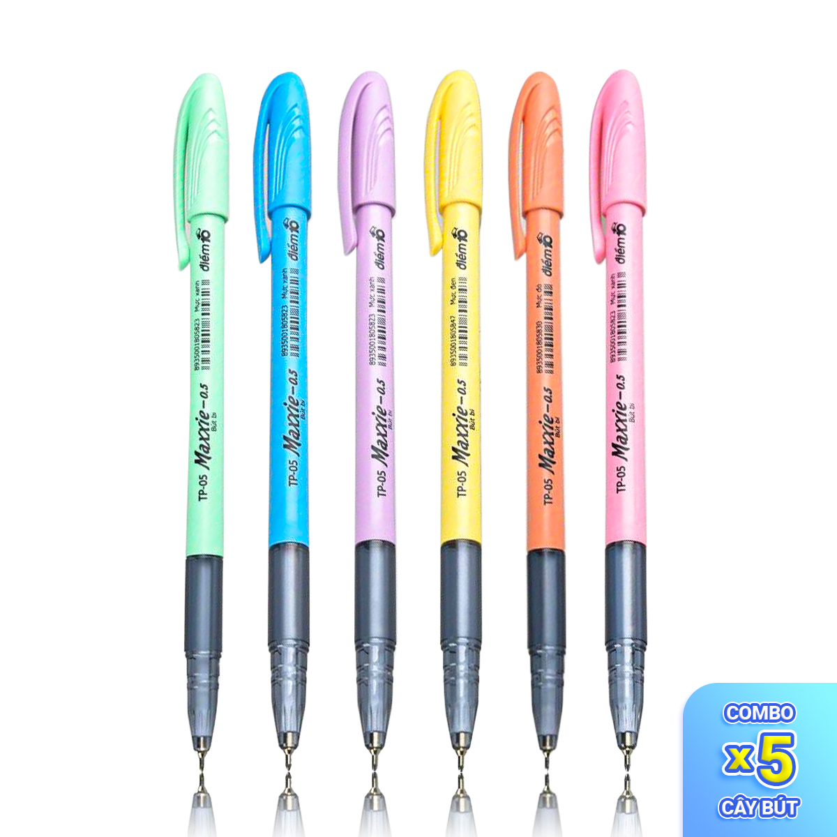 Combo 5 Bút bi Điểm 10 TP-05 Xanh