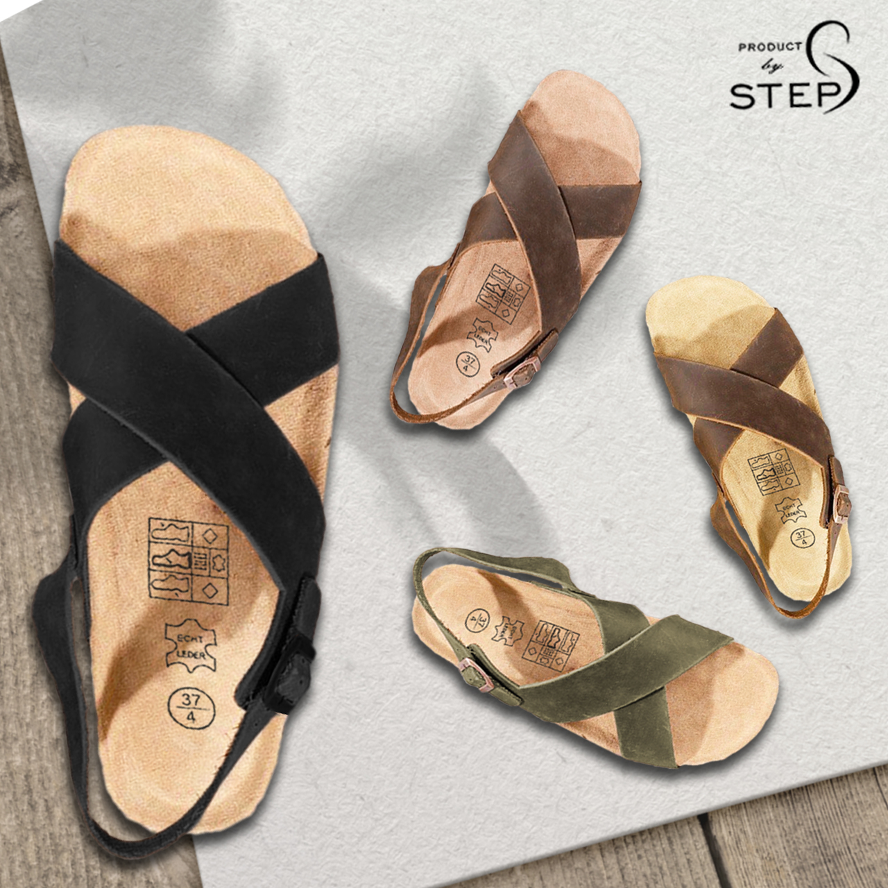 [Sandal} Giày đế trấu Da thật Quai chéo (Size 35-45)