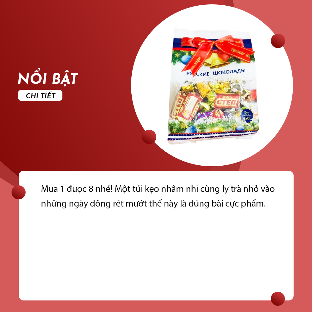 [DATE MỚI NHẤT] Kẹo Socola Mix 8 vị của Nga