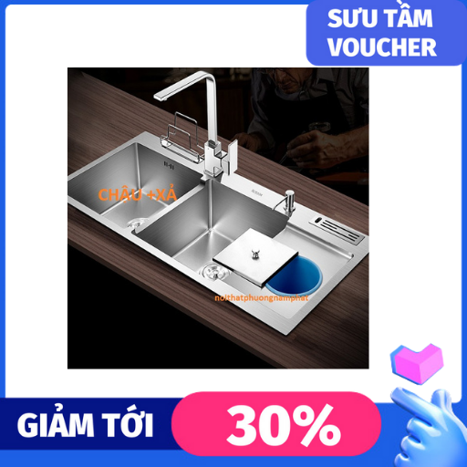 [HCM]CHẬU ĐÚC INOX DÀY Chậu Rửa Chén Bát INOX SUS 304 N3 10048 NA.GRAND và Xả Chậu THOÁT NƯỚC NHANH XẢ TO
