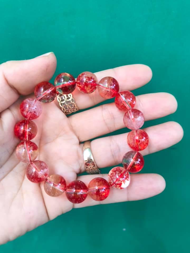 [HCM]VÒNG TAY THẠCH ANH ƯU LINH ĐỎ 12LY