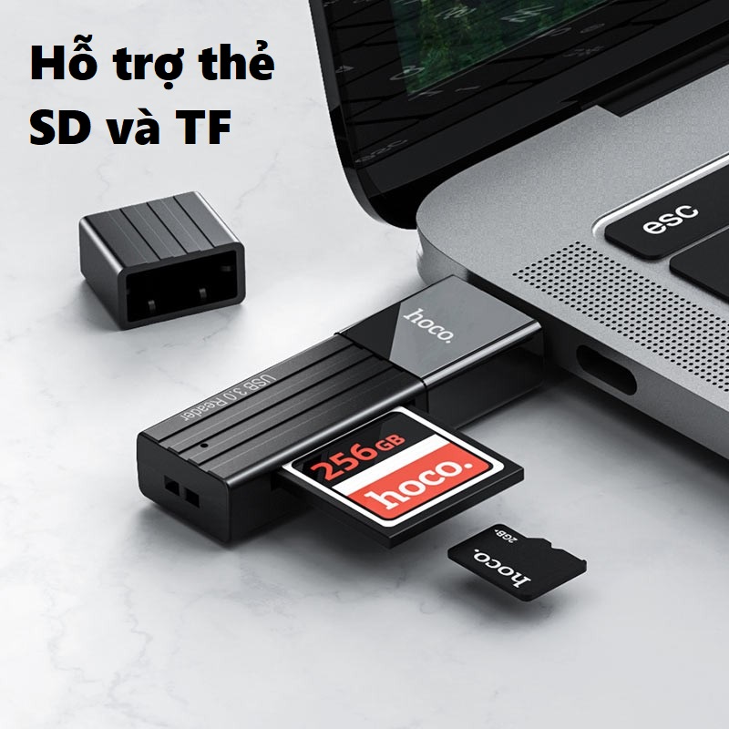 Đầu đọc thẻ sớ TF/ SD đa năng 2 cổng Usb 2.0 / type C / Usb 3.0 hoco HB20 HB45