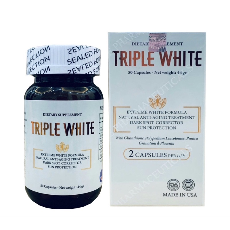 Viên uống Triple white, Viên uống Glutathione 1200 mg  Mẫu mới