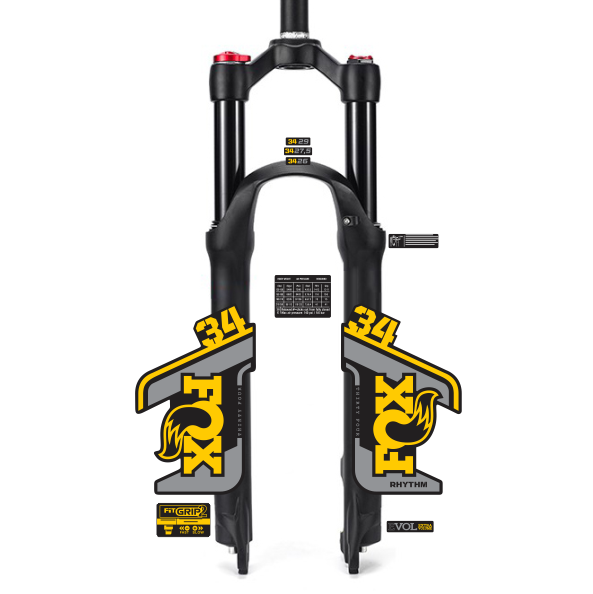 tem decal dán phuộc xe đạp địa hình Fox rhythm 34 2021 | cheetahdecals.com