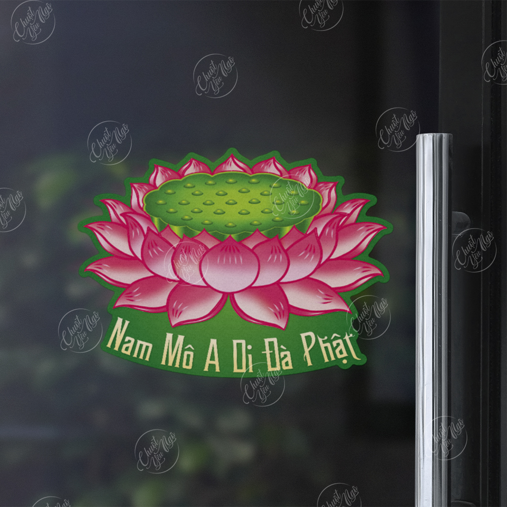 Miếng dán quan âm bồ tác decal trang trí đầu xe máy hình phong thủy cầu may mắn