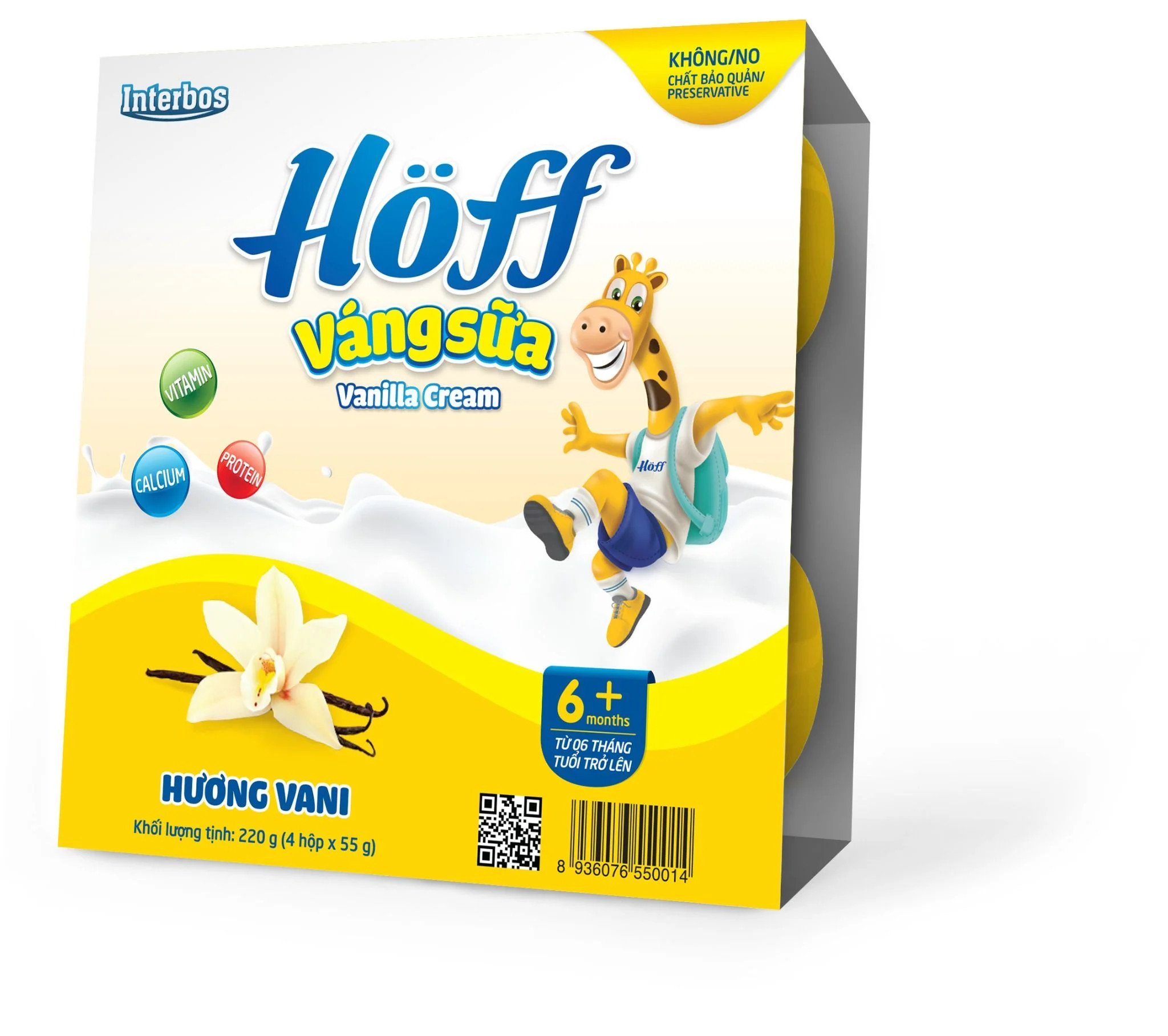 Lốc 4 Hộp Váng Sữa Hoff 55g