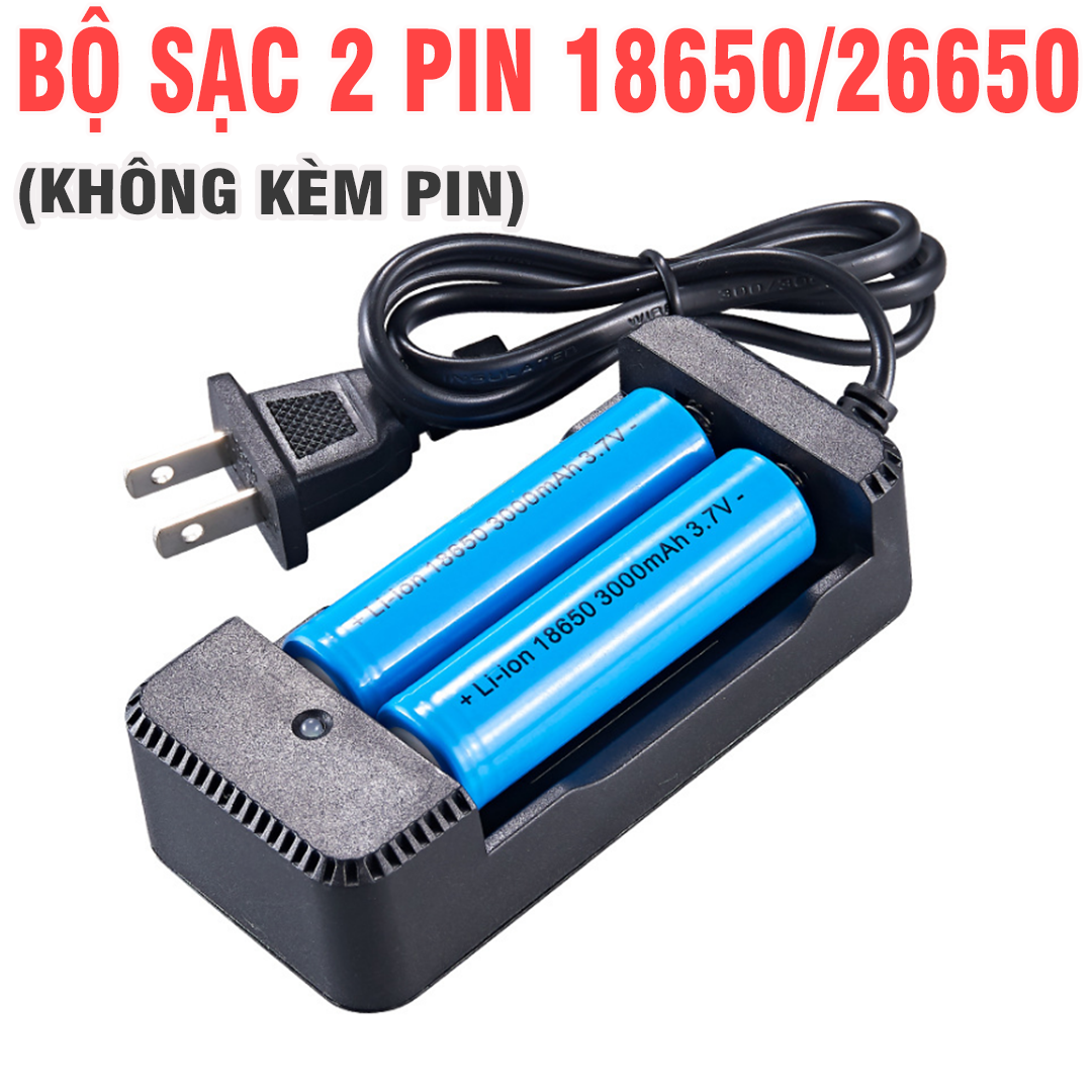 Bộ sạc pin 3,7V đa năng sạc pin 18650, 26650 22650 Sạc nhanh sử dụng nguồn 100v - 240v