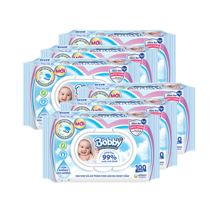 [HCM]COMBO 4 KHĂN GIẤY ƯỚT BOBBY KHÔNG MÙI 100 MIẾNG MẪU MỚI