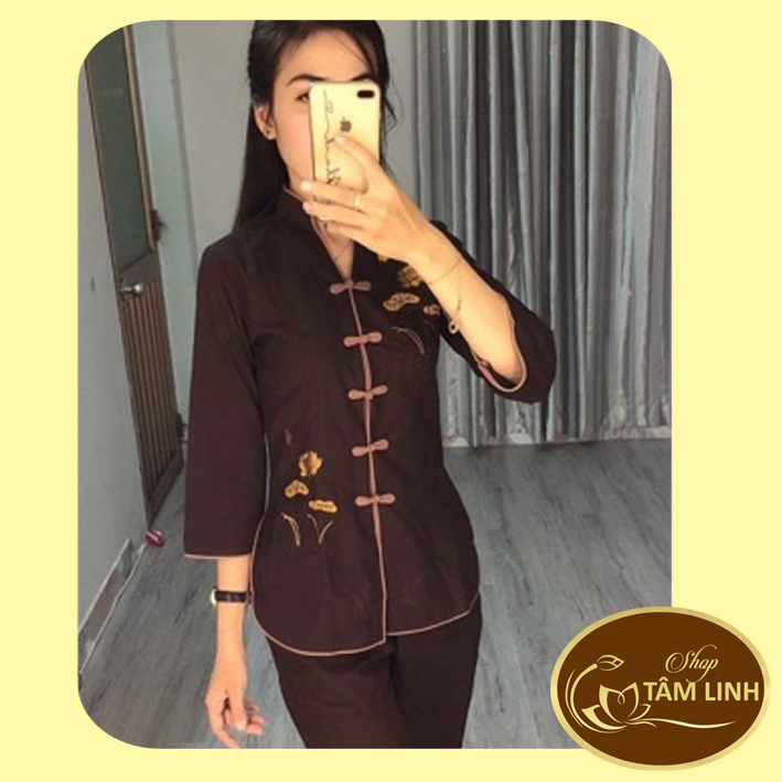 Đồ Lam Đi Chùa _Cổ Tàu Không Viền