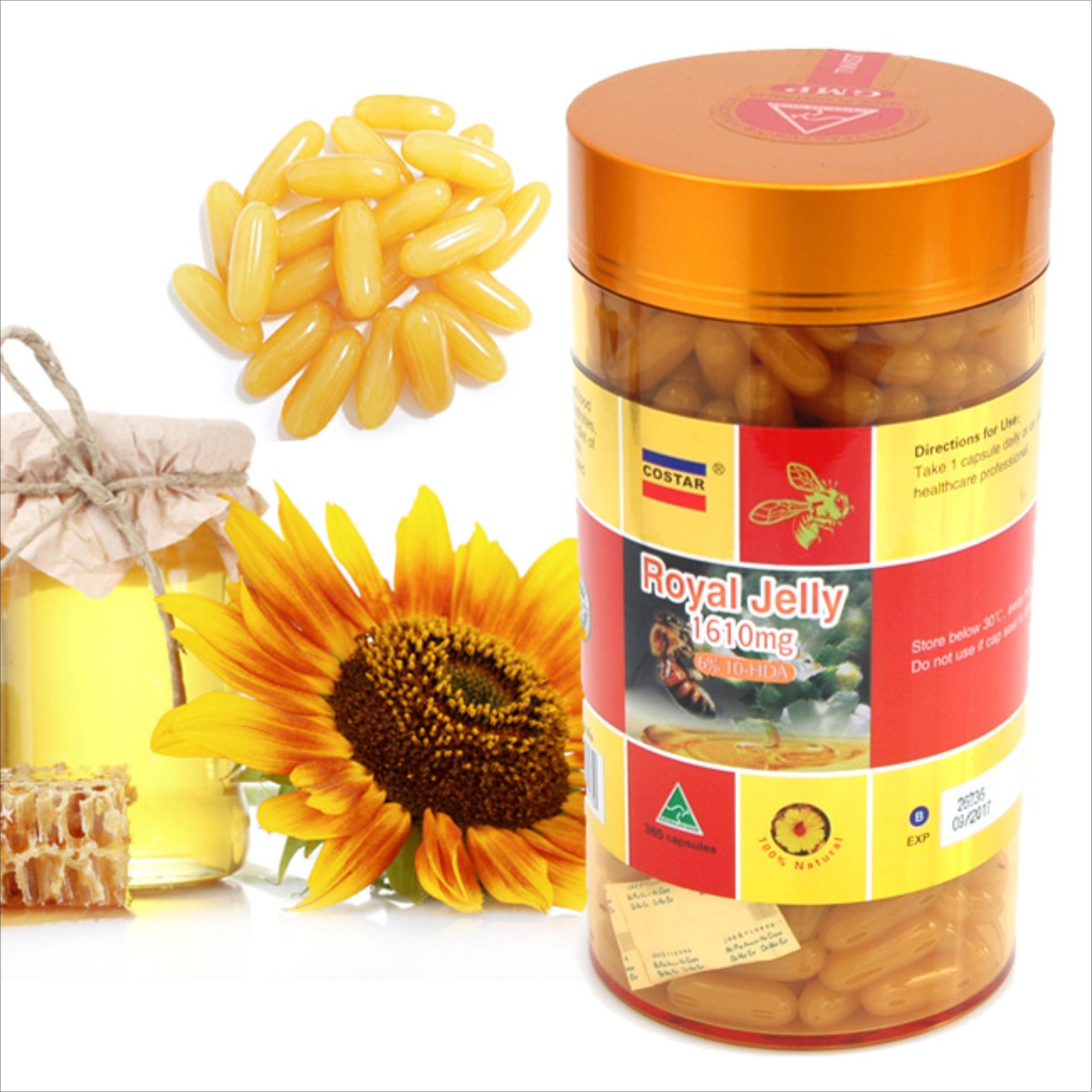 Sữa ong chúa Costar Royal Jelly 1610mg giúp tăng cường sinh lực và thể lực, làm đẹp da 365 viên