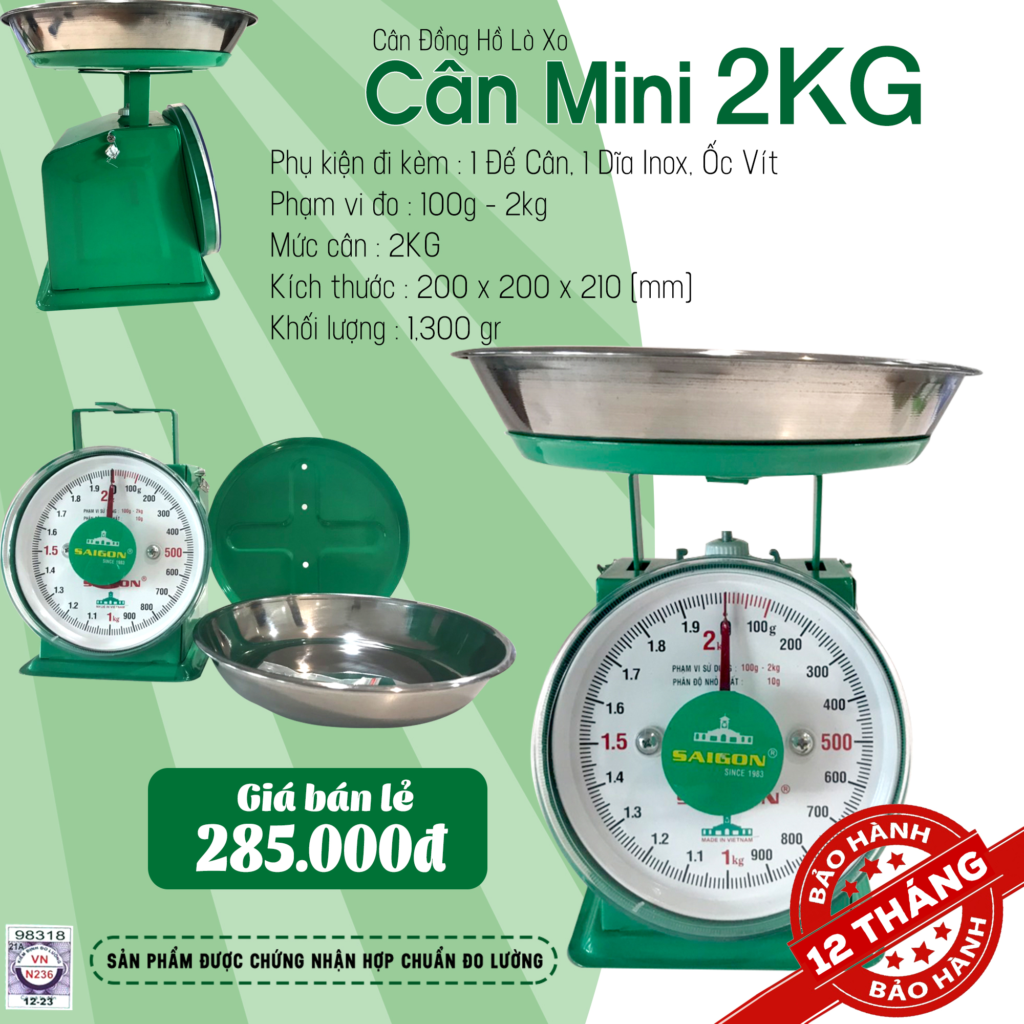 Cân 1 kg/ 2 kg bảo hành 12 tháng