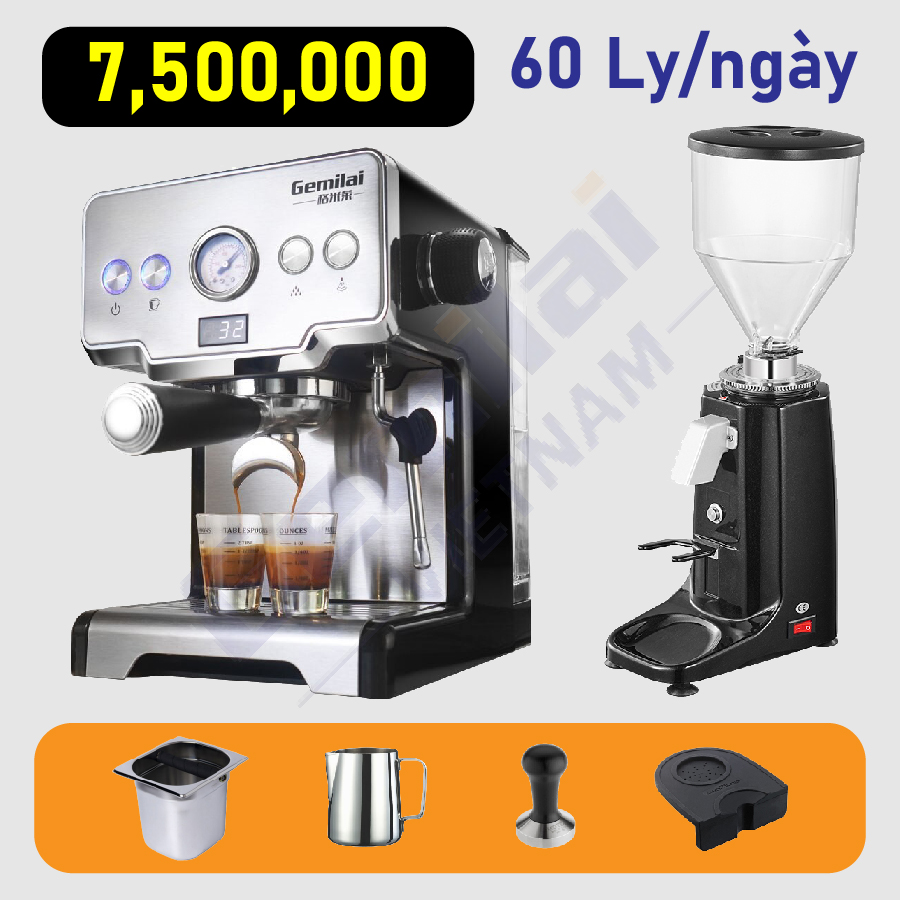 Combo máy pha cafe Gemilai 3605