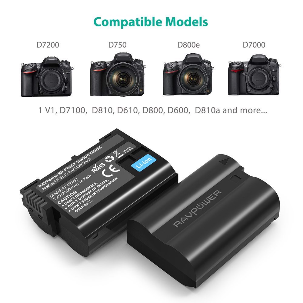 Bộ Pin Sạc RAVPower EN-EL15B for Nikon