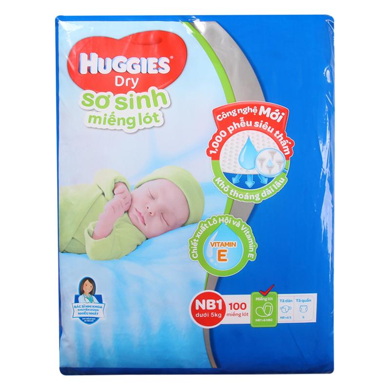Miếng Lót Sơ Sinh Huggies NB1 100 miếng