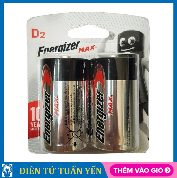 Pin đại d energizer alkaline max e95 bp2 1.5v - hàng chính hãng