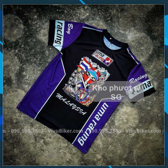Uma Áo thun Kyt Uma Racing Chibi độ xe - Áo thun xe máy Uma Racing cotton siêu thoáng mát - Áo đua xe máy