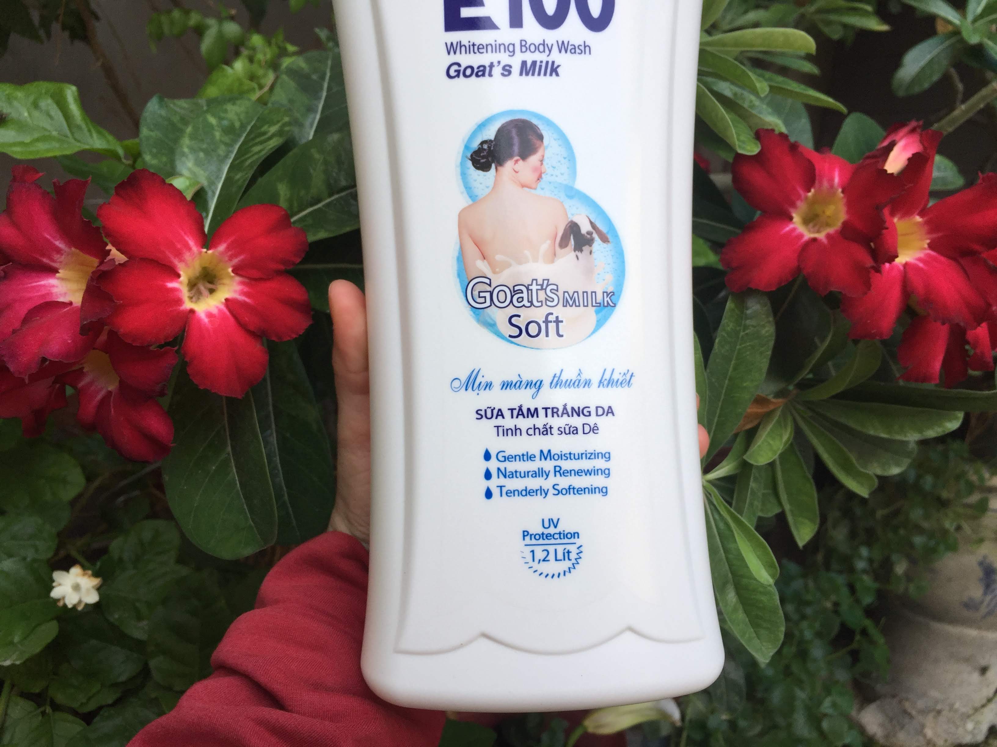 Sữa tắm Dê trắng da E 100 - 1200 ml nuôi dưỡng da khô