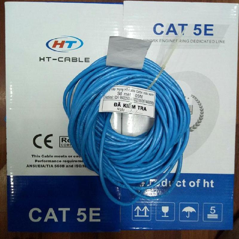 Bảng giá Dây cáp mạng CAT5E UTP - 5 Mét bấm sẵn 2 đầu (Màu xanh, Mới 100%) Phong Vũ