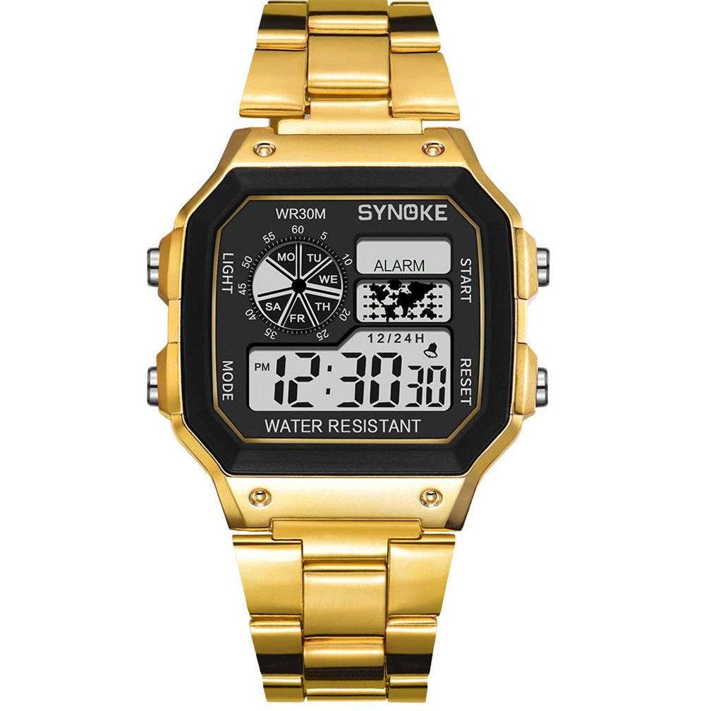 Đồng Hồ Nam Thể Thao SYNOKE SY9028 Sports - Điện Tử Mạnh Mẽ Dây Thép Không gỉ cao cấp