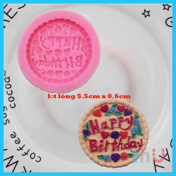 [HCM]HCM - Khuôn silicon chữ Happy Birthday làm thanh socola thẻ fondant trang trí bánh sinh nhật