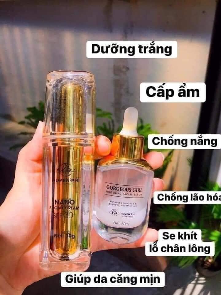 COMBO SERUM & KEM FACE NANO HUYỀN PHI