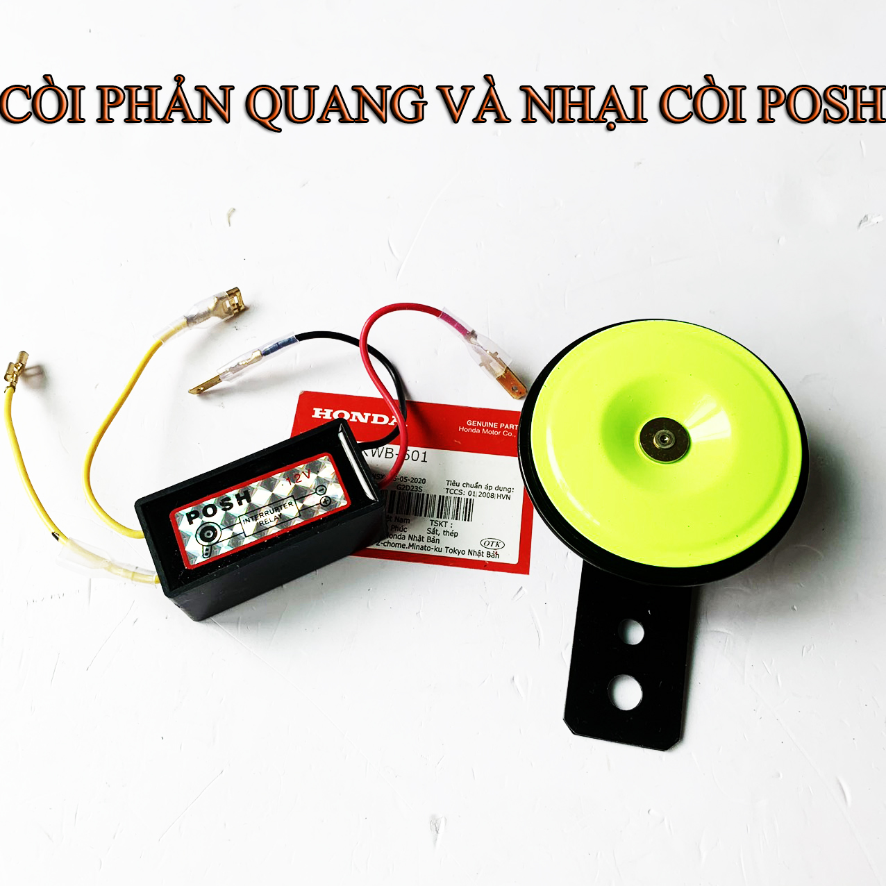Nhại còi posh và còi ate dạ quang dc 12v