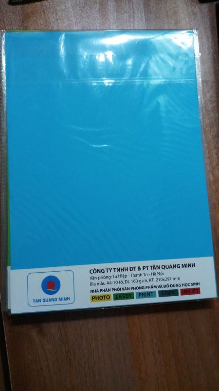 Bìa Màu ốp ngoại A4 -đủ màu sắc thích hợp mọi mục đích sử dụng(giấy định lượng 160gsm)