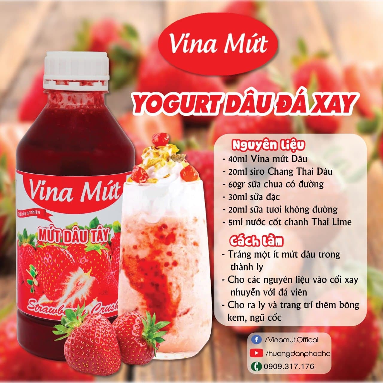 SINH TỐ DÂU VINA MỨT - 1000G