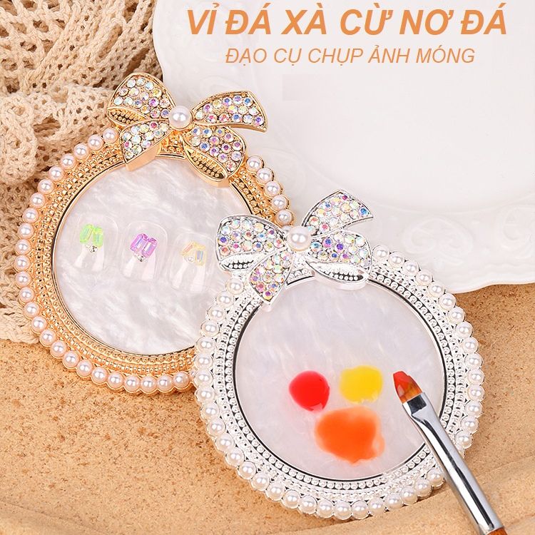 Vỉ Đá Xà Cừ Nơ Đá | Đạo Cụ Chụp Ảnh Móng