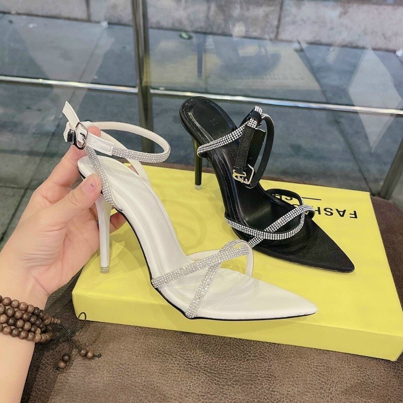 sandal cao gót nữ quai fun xoàn gót cao 9 phân