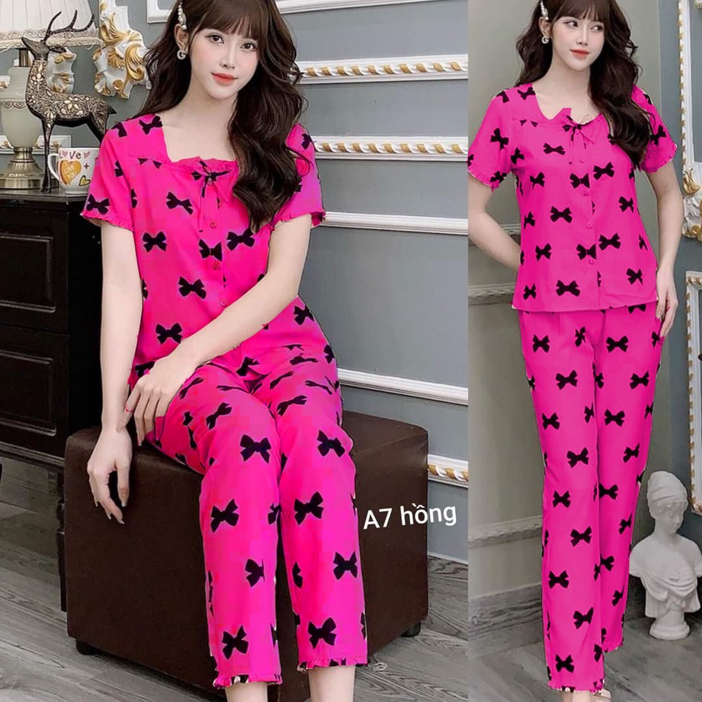 SET LỤA NƠ QUẦN LỬNG  MẶC NHÀ - LUADAI79
