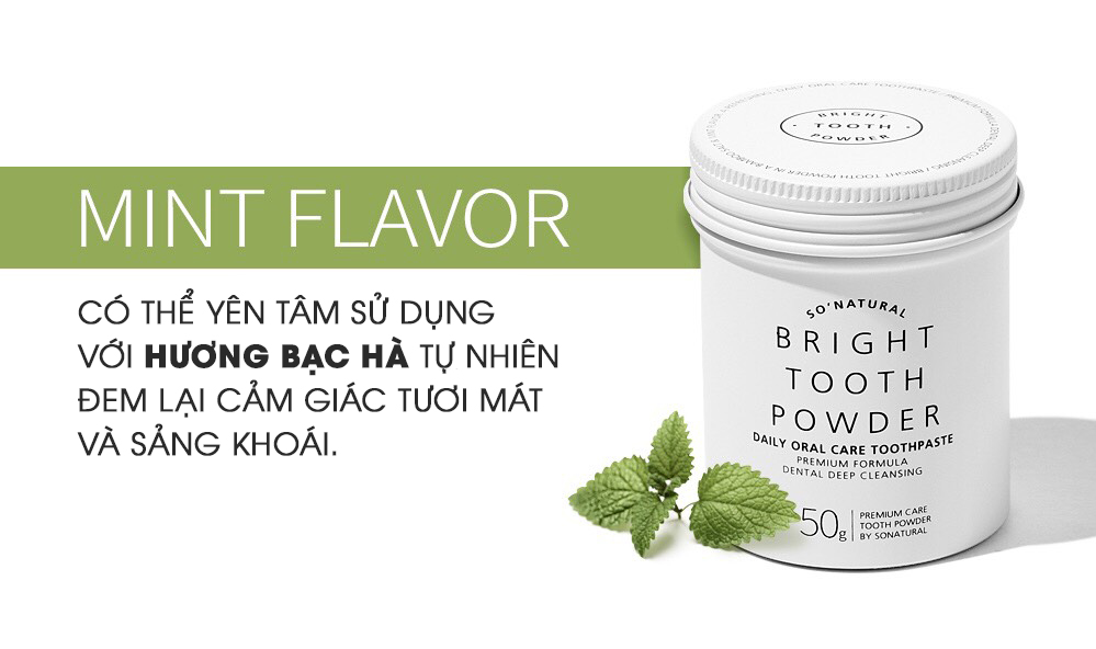Bột Đánh Răng/Súc Miệng Làm Trắng Răng, Thơm Miệng 2in1 So Natural