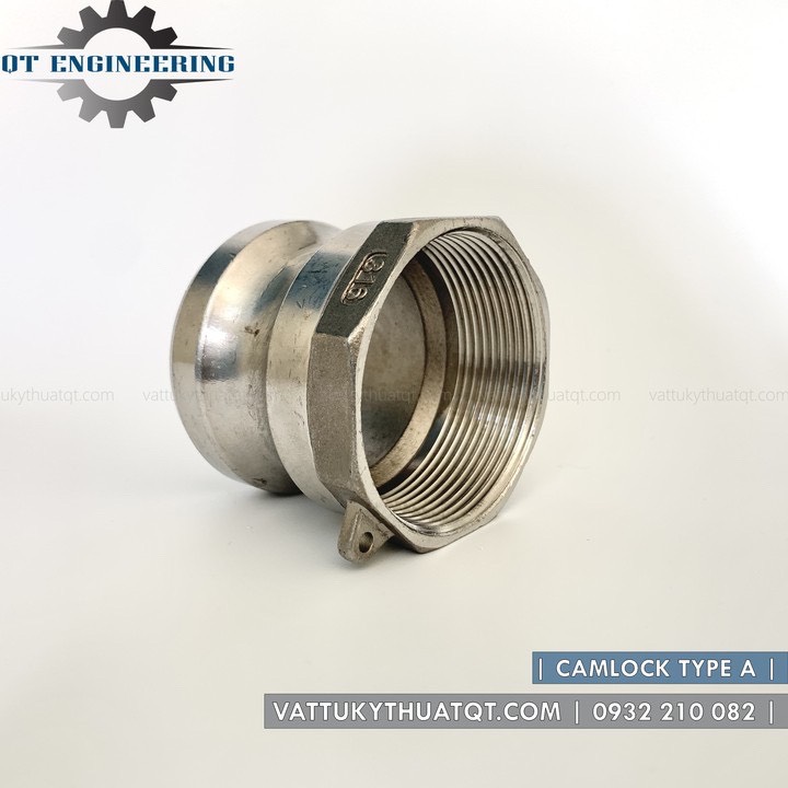 Khớp nối nhanh Camlock inox 304 Kiểu A (ĐỰC REN TRONG) | Ren phi 49mm-90mm | VATTUKYTHUATQT.COM