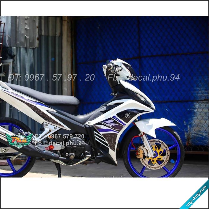 Tem rời Exciter 135 Lc xám xanh , xe trắng (X)