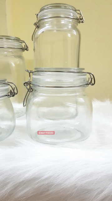 set 2 Hũ thủy tinh nắp cài 700ml