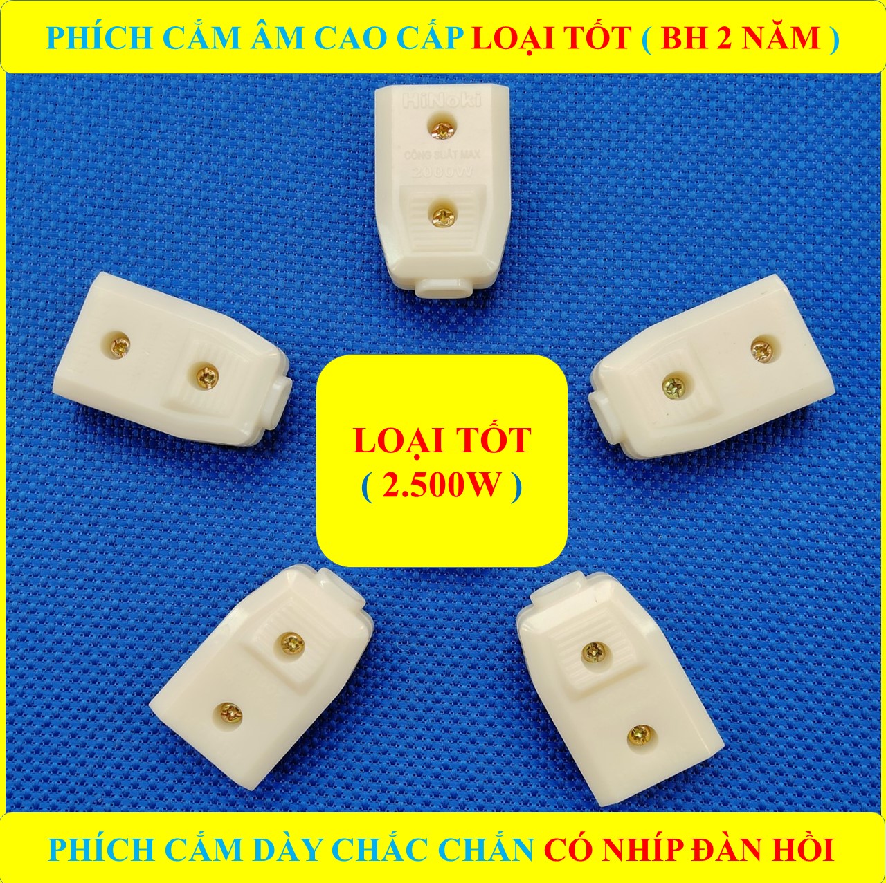 10 Phích cắm ÂM + 10 Phích cắm DƯƠNG cao cấp LOẠI TỐT, Phích Có Nhíp chống giãn đàn hồi tăng cường lực kẹp