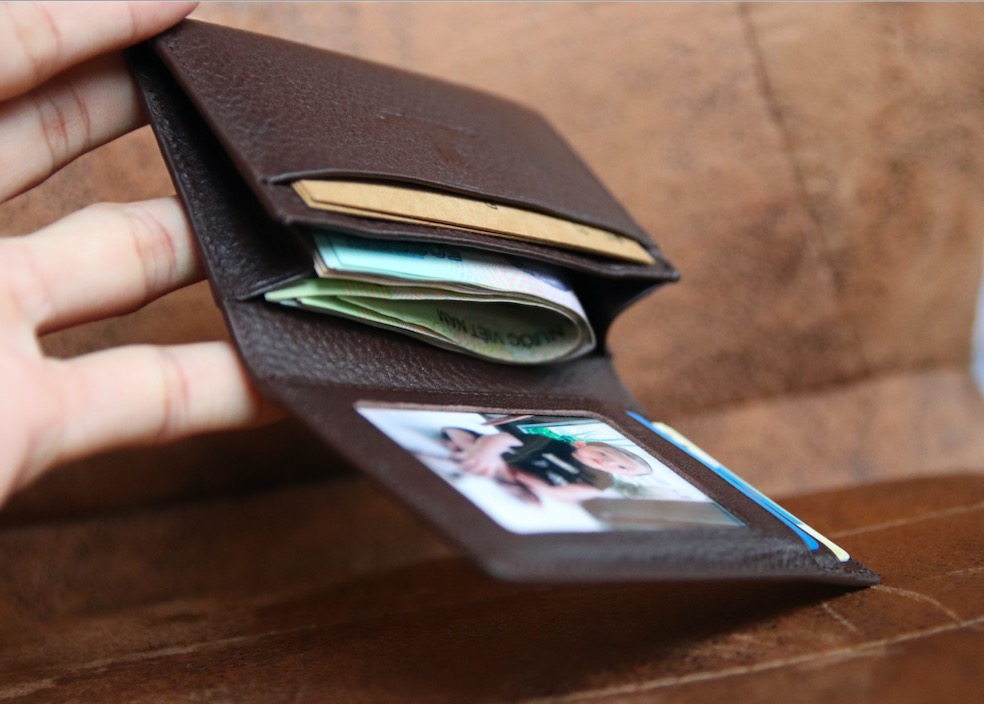 Ví card mini da bò cao cấp siêu mềm 2 màu đen ,nâu