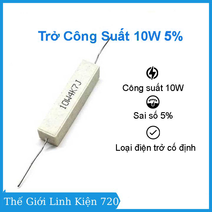 Bộ 10 trở công suất 10w 5% nhiều giá trị