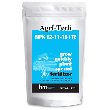 Phân bón Agri-Tech NPK 12-11-18+TE (1Kg)