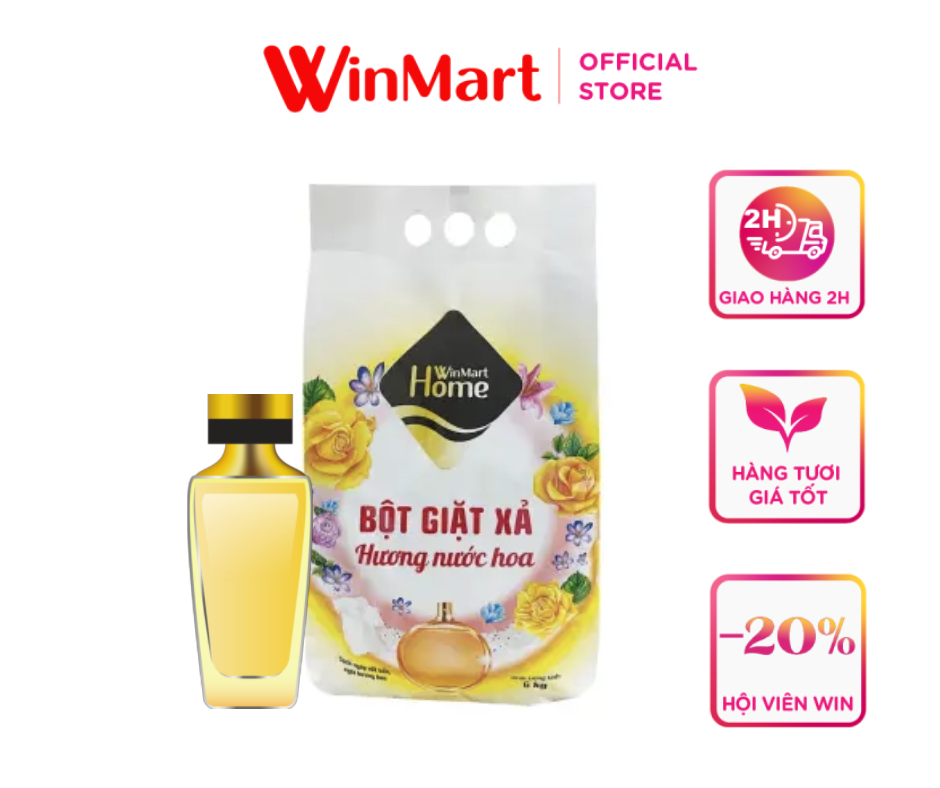 - Bột giặt xả Winmart home hương nước hoa túi 6kg
