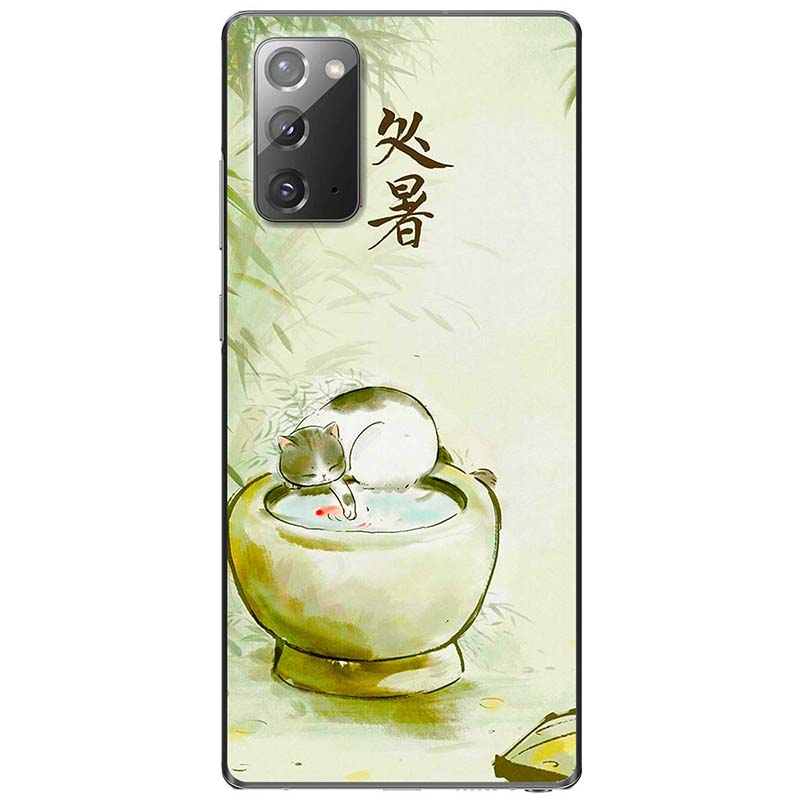 Ốp lưng dành cho Samsung Galaxy Note 10, Note 10 Plus, Note 10 Lite, Note 20, Note 20 Ultra mẫu Mèo và lu nước