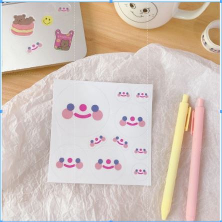 Miếng Dán Phim Hoạt Hình Mặt Cười - Hình Dán Cute A214