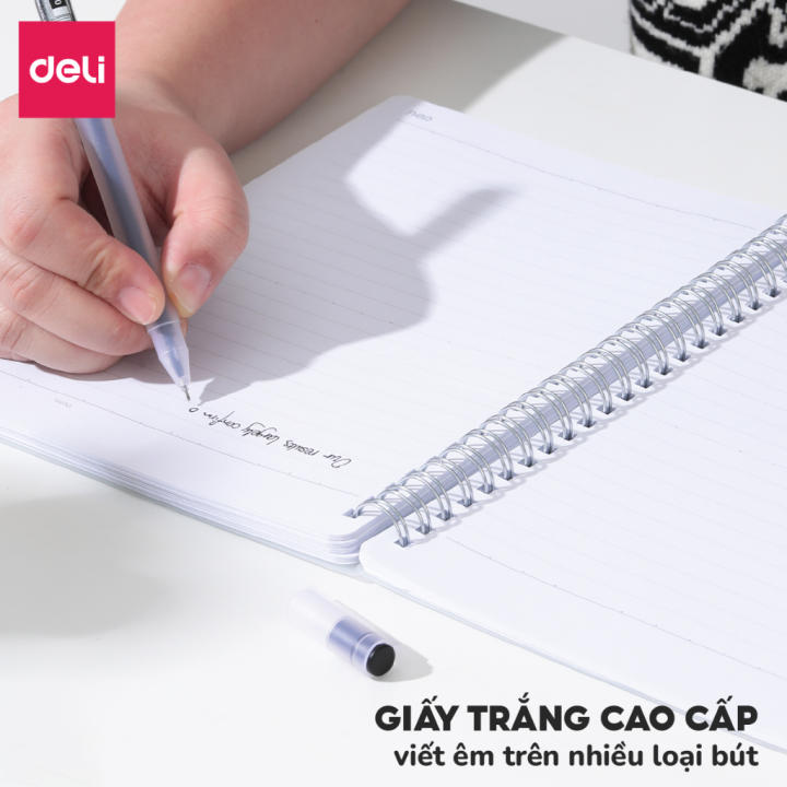 Sổ Tay Bìa Trong Chính Hãng Deli, Sổ Ghi Chép A5/B5 Gáy Xoắn 120 Trang Kẻ Ngang, Vở Lò Xo Dành Cho Học Sinh Sinh Viên - Hình ảnh 8