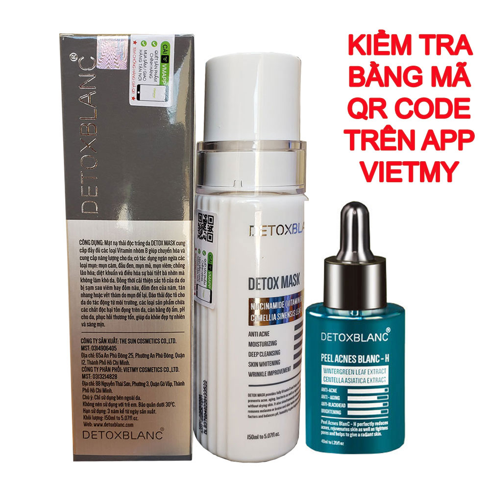 Combo Serum Pell lộc đề sạch mụn Và Mặt nạ sủi bọt thải độc Detox BlanC