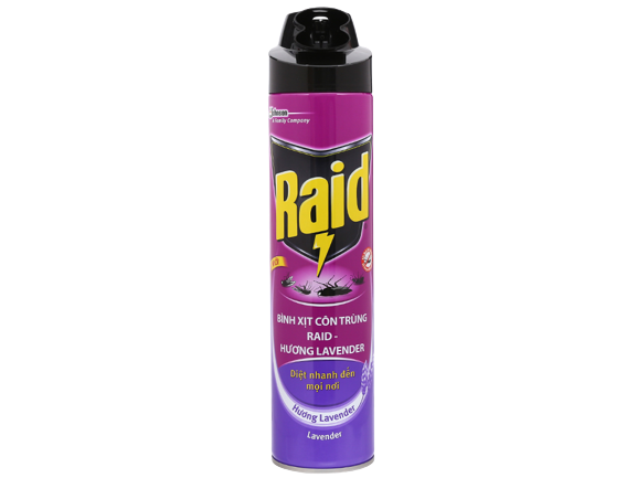 Combo 12 Bình xịt muỗi Raid chai 520ml hương Lavender - xịt côn trùng