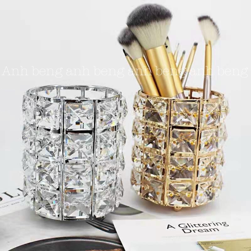 Cốc đựng cọ cốc đựng đồ trang điểm kim cương sang chảnh