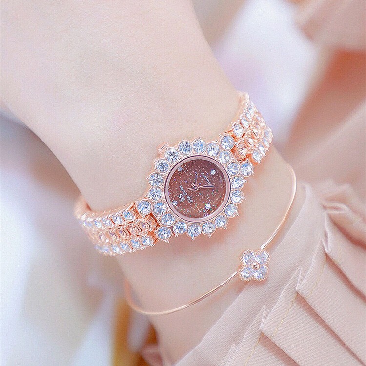 Đồng hồ thời trang nữ Bs Bee Sister dây đính cườm cưc đẹp gg