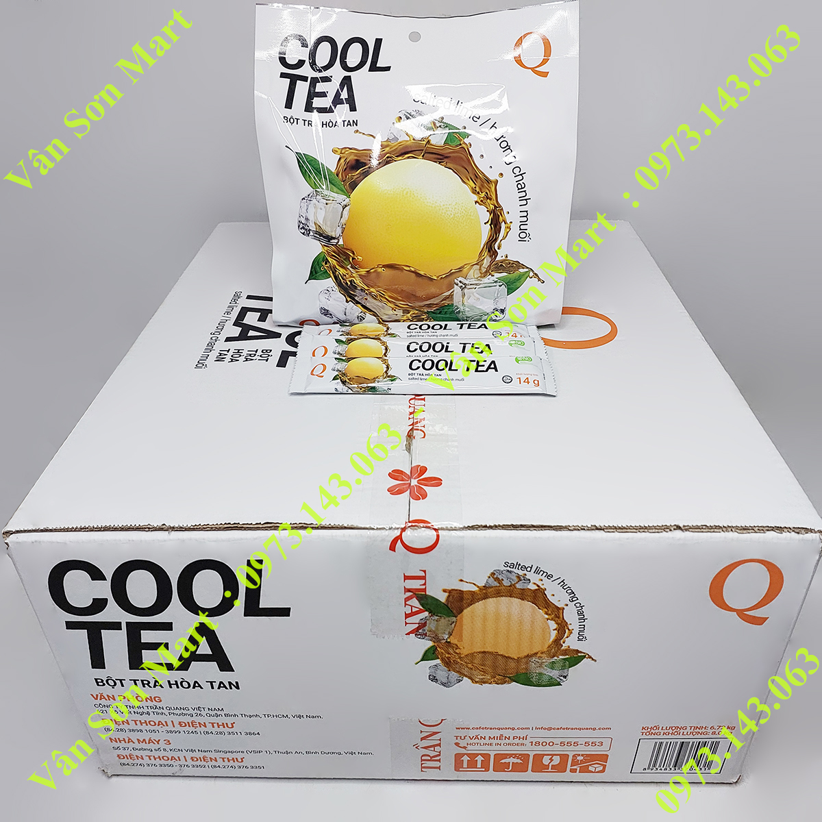 Trà Chanh Muối Cool Tea Trần Quang 336g (24 gói dài x 14g)